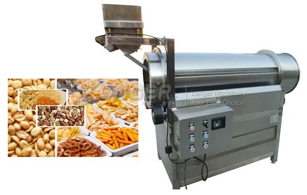 drum type snack food flavoring machine for nuts